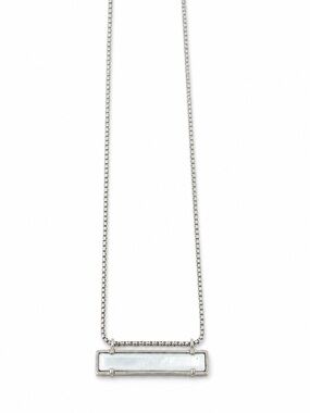Kendra Scott Gold Bar Necklace with White Inlay